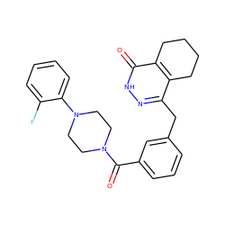 O=C(c1cccc(Cc2n[nH]c(=O)c3c2CCCC3)c1)N1CCN(c2ccccc2F)CC1 ZINC000168985082