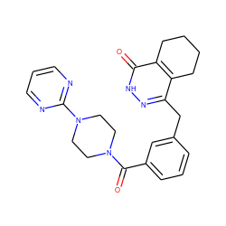 O=C(c1cccc(Cc2n[nH]c(=O)c3c2CCCC3)c1)N1CCN(c2ncccn2)CC1 ZINC000142106087