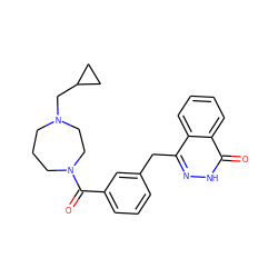 O=C(c1cccc(Cc2n[nH]c(=O)c3ccccc23)c1)N1CCCN(CC2CC2)CC1 ZINC000028570213