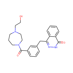 O=C(c1cccc(Cc2n[nH]c(=O)c3ccccc23)c1)N1CCCN(CCO)CC1 ZINC000040379915