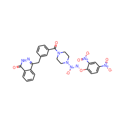 O=C(c1cccc(Cc2n[nH]c(=O)c3ccccc23)c1)N1CCN(/[N+]([O-])=N/Oc2ccc([N+](=O)[O-])cc2[N+](=O)[O-])CC1 ZINC000169308355