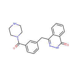 O=C(c1cccc(Cc2n[nH]c(=O)c3ccccc23)c1)N1CCNCC1 ZINC000028568948