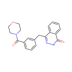 O=C(c1cccc(Cc2n[nH]c(=O)c3ccccc23)c1)N1CCOCC1 ZINC000028570326