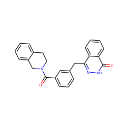 O=C(c1cccc(Cc2n[nH]c(=O)c3ccccc23)c1)N1CCc2ccccc2C1 ZINC000028568815