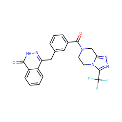 O=C(c1cccc(Cc2n[nH]c(=O)c3ccccc23)c1)N1CCn2c(nnc2C(F)(F)F)C1 ZINC000168337659