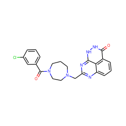 O=C(c1cccc(Cl)c1)N1CCCN(Cc2nc3cccc4c(=O)[nH][nH]c(n2)c34)CC1 ZINC000059276421