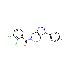 O=C(c1cccc(Cl)c1Cl)N1CCc2c(-c3ccc(F)cc3)n[nH]c2C1 ZINC000226009149