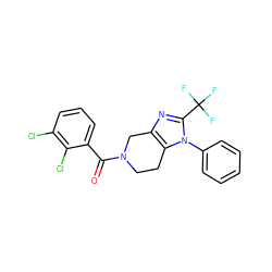 O=C(c1cccc(Cl)c1Cl)N1CCc2c(nc(C(F)(F)F)n2-c2ccccc2)C1 ZINC000218398001