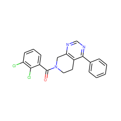 O=C(c1cccc(Cl)c1Cl)N1CCc2c(ncnc2-c2ccccc2)C1 ZINC000219382972