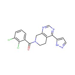 O=C(c1cccc(Cl)c1Cl)N1CCc2c(ncnc2-c2ccn[nH]2)C1 ZINC000225946535