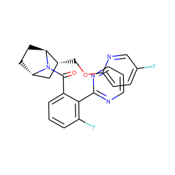 O=C(c1cccc(F)c1-c1ncccn1)N1[C@H]2CC[C@H]1[C@H](COc1ccc(F)cn1)C2 ZINC000226080013