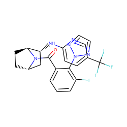 O=C(c1cccc(F)c1-n1nccn1)N1[C@H]2CC[C@H]1[C@H](Nc1ccc(C(F)(F)F)cn1)C2 ZINC000221051291