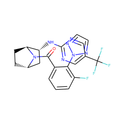 O=C(c1cccc(F)c1-n1nccn1)N1[C@H]2CC[C@H]1[C@H](Nc1ncc(C(F)(F)F)cn1)C2 ZINC000221061421