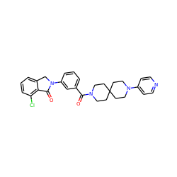 O=C(c1cccc(N2Cc3cccc(Cl)c3C2=O)c1)N1CCC2(CC1)CCN(c1ccncc1)CC2 ZINC000036475212