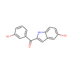 O=C(c1cccc(O)c1)c1cc2cc(O)ccc2[nH]1 ZINC000299819698