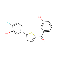 O=C(c1cccc(O)c1)c1ccc(-c2ccc(F)c(O)c2)s1 ZINC000064426678