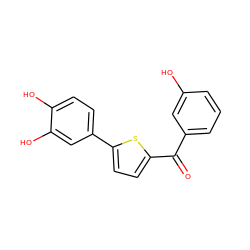 O=C(c1cccc(O)c1)c1ccc(-c2ccc(O)c(O)c2)s1 ZINC000064437139