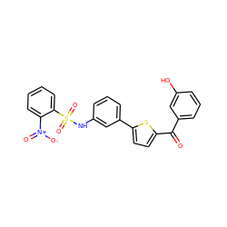 O=C(c1cccc(O)c1)c1ccc(-c2cccc(NS(=O)(=O)c3ccccc3[N+](=O)[O-])c2)s1 ZINC000473152251