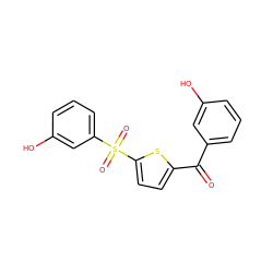 O=C(c1cccc(O)c1)c1ccc(S(=O)(=O)c2cccc(O)c2)s1 ZINC000169325731