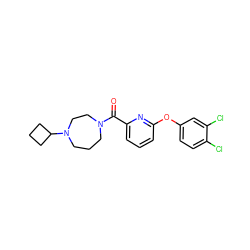 O=C(c1cccc(Oc2ccc(Cl)c(Cl)c2)n1)N1CCCN(C2CCC2)CC1 ZINC000053297102