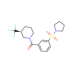 O=C(c1cccc(S(=O)(=O)N2CCCC2)c1)N1CCC[C@H](C(F)(F)F)C1 ZINC000010286973