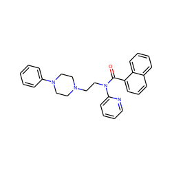 O=C(c1cccc2ccccc12)N(CCN1CCN(c2ccccc2)CC1)c1ccccn1 ZINC000095557444