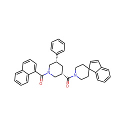 O=C(c1cccc2ccccc12)N1C[C@@H](C(=O)N2CCC3(C=Cc4ccccc43)CC2)C[C@@H](c2ccccc2)C1 ZINC000040874628