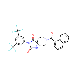 O=C(c1cccc2ccccc12)N1CCC2(CC1)NC(=O)N(c1cc(C(F)(F)F)cc(C(F)(F)F)c1)C2=O ZINC000026567696