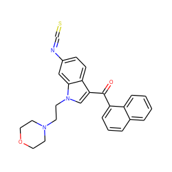 O=C(c1cccc2ccccc12)c1cn(CCN2CCOCC2)c2cc(N=C=S)ccc12 ZINC000013755920