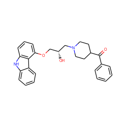 O=C(c1ccccc1)C1CCN(C[C@H](O)COc2cccc3[nH]c4ccccc4c23)CC1 ZINC000049034613