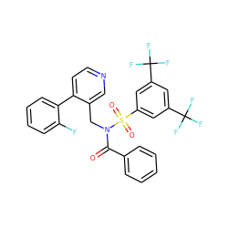 O=C(c1ccccc1)N(Cc1cnccc1-c1ccccc1F)S(=O)(=O)c1cc(C(F)(F)F)cc(C(F)(F)F)c1 ZINC000096285061