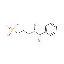 O=C(c1ccccc1)N(O)CCCP(=O)(O)O ZINC000013644061