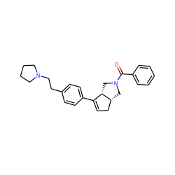 O=C(c1ccccc1)N1C[C@@H]2CC=C(c3ccc(CCN4CCCC4)cc3)[C@@H]2C1 ZINC000040893425