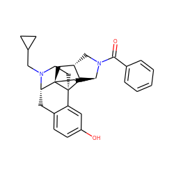 O=C(c1ccccc1)N1C[C@H]2C[C@@]34CC[C@H]1[C@H]2[C@]31CCN(CC2CC2)[C@H]4Cc2ccc(O)cc21 ZINC001772584545