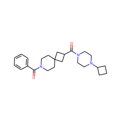 O=C(c1ccccc1)N1CCC2(CC1)CC(C(=O)N1CCN(C3CCC3)CC1)C2 ZINC000103243070