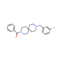 O=C(c1ccccc1)N1CCC2(CCN(Cc3cccc(Cl)c3)CC2)CC1 ZINC000064746348