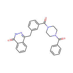 O=C(c1ccccc1)N1CCN(C(=O)c2cccc(Cc3n[nH]c(=O)c4ccccc34)c2)CC1 ZINC000040953536