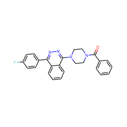 O=C(c1ccccc1)N1CCN(c2nnc(-c3ccc(F)cc3)c3ccccc23)CC1 ZINC000049037105