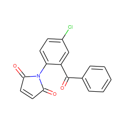 O=C(c1ccccc1)c1cc(Cl)ccc1N1C(=O)C=CC1=O ZINC000000071157