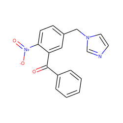 O=C(c1ccccc1)c1cc(Cn2ccnc2)ccc1[N+](=O)[O-] ZINC000028709480