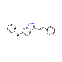 O=C(c1ccccc1)c1ccc2c(/C=C/c3ccccc3)n[nH]c2c1 ZINC000166696758