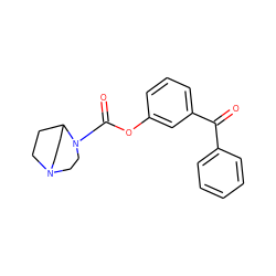 O=C(c1ccccc1)c1cccc(OC(=O)N2CCN3CCC2CC3)c1 ZINC000034335333