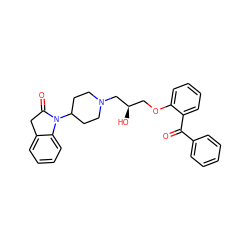 O=C(c1ccccc1)c1ccccc1OC[C@@H](O)CN1CCC(N2C(=O)Cc3ccccc32)CC1 ZINC000473145441