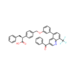 O=C(c1ccccc1)c1cnc2c(C(F)(F)F)ccc(-c3cccc(OCc4ccc([C@H](Cc5ccccc5)C(=O)O)cc4)c3)c2c1 ZINC000028978716