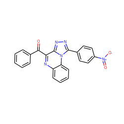 O=C(c1ccccc1)c1nc2ccccc2n2c(-c3ccc([N+](=O)[O-])cc3)nnc12 ZINC000064540672