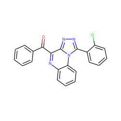 O=C(c1ccccc1)c1nc2ccccc2n2c(-c3ccccc3Cl)nnc12 ZINC000064548941