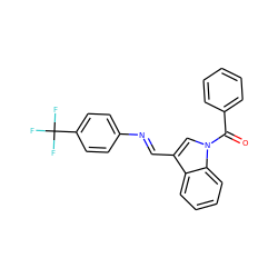 O=C(c1ccccc1)n1cc(/C=N/c2ccc(C(F)(F)F)cc2)c2ccccc21 ZINC000073298523