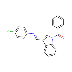 O=C(c1ccccc1)n1cc(/C=N/c2ccc(Cl)cc2)c2ccccc21 ZINC000073311709