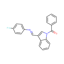 O=C(c1ccccc1)n1cc(/C=N/c2ccc(F)cc2)c2ccccc21 ZINC000073315067