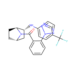 O=C(c1ccccc1-n1nccn1)N1[C@H]2CC[C@H]1[C@H](Nc1ccc(C(F)(F)F)cn1)C2 ZINC000221060325